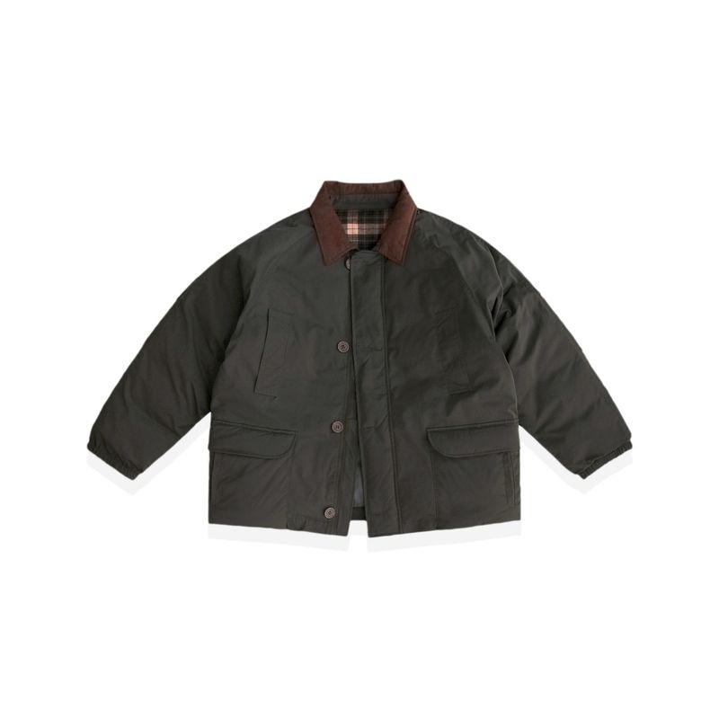MAMINQIN Nouvelle veste de chasse en velours côtelé pour hommes et femmes Vêtements de travail américains Manteau en duvet de canard à col rabattu_voghion.com