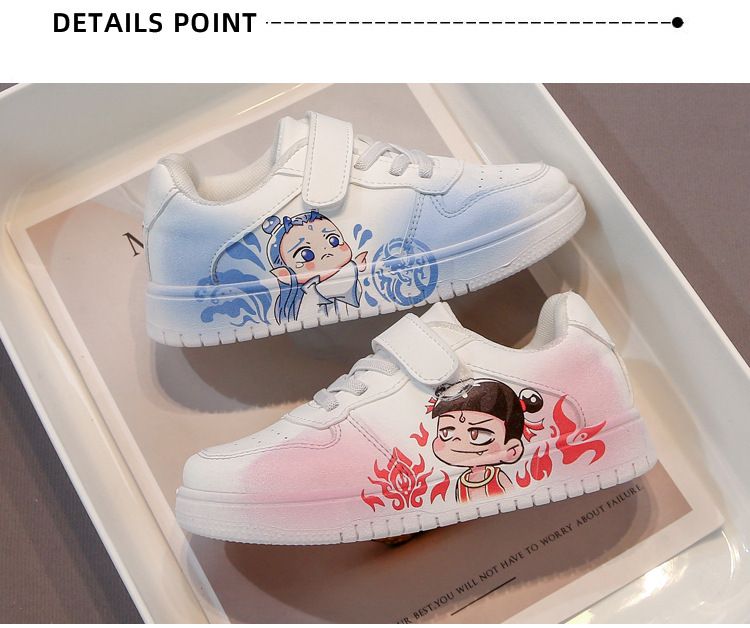 Mädchen Sport Schuhe 2025 Herbst Neue Nezha Kleine Und Mittlere Kinder Baby Schuhe Weiche Sohle Vielseitig kinder Weiß schuhe_voghion.com