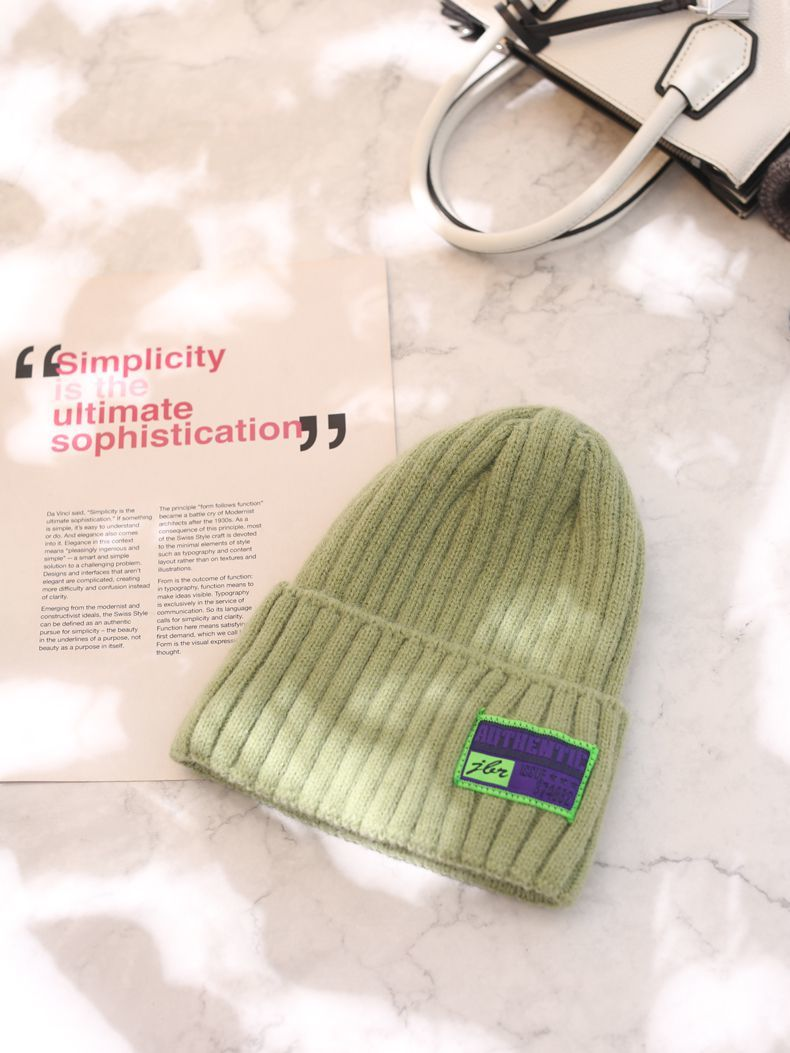 Chapeau en laine tricoté pour enfants, visage rond, Version polyvalente, mode Orange coréenne, automne et hiver_voghion.com