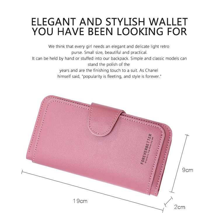New Long Women's Wallet Buckle Change Bag Soft Card Position Mobile Phone Bag Hand Holding Cross-border Hot ** Hair_voghion.com