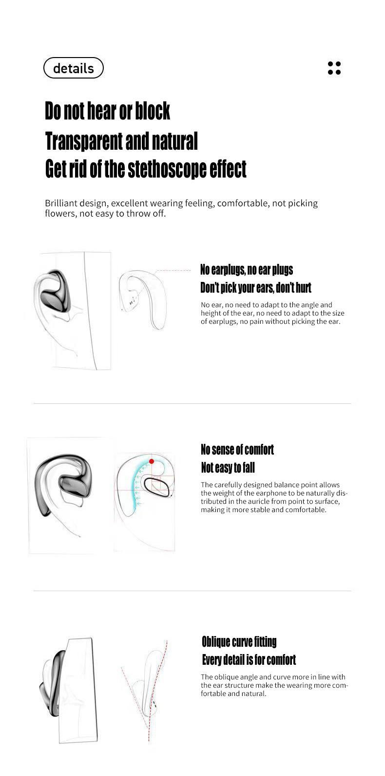 Bezprzewodowy zestaw słuchawkowy Bluetooth S900 z klipsem do ucha i redukcją szumów. Wysokiej mocy zestaw słuchawkowy do gier bez opóźnień._voghion.com