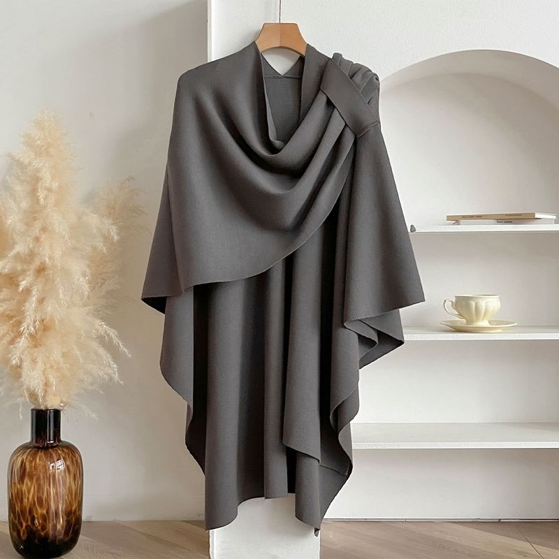 Women's Shawls New Style Solid Color Versatile Women's Scarf Southeast Asia Popular Solid Color Cloak Shawl Long Scarf_voghion.com