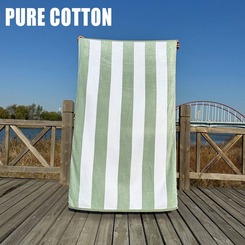 Toalla de baño grande de algodón puro con rayas de colores, hilo teñido, corte de terciopelo multibrazo, gruesa y absorbente, 100 x 180 cm_voghion.com