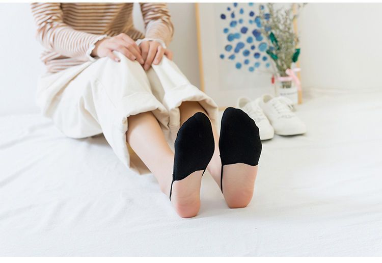 Calzini invisibili da donna con tacco alto, mezza palma, bocca bassa, tinta unita, senza tacco, estivi, in cotone sottile, colore della pelle, calzini da barca_voghion.com