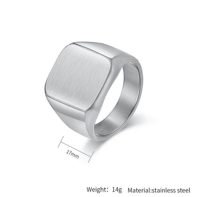 Grensoverschrijdende Europese en Amerikaanse e-commerce sieraden mat geborsteld roestvrij staal zegelring heren eenvoudige titanium stalen armband groothandel_voghion.com