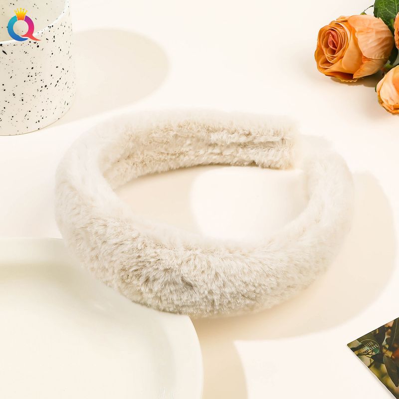 Fascia per capelli in pelliccia di coniglio abbinata per donna con elevata pressione cranica, lavaggio del viso, fascia per capelli, accessori per capelli all'ingrosso_voghion.com