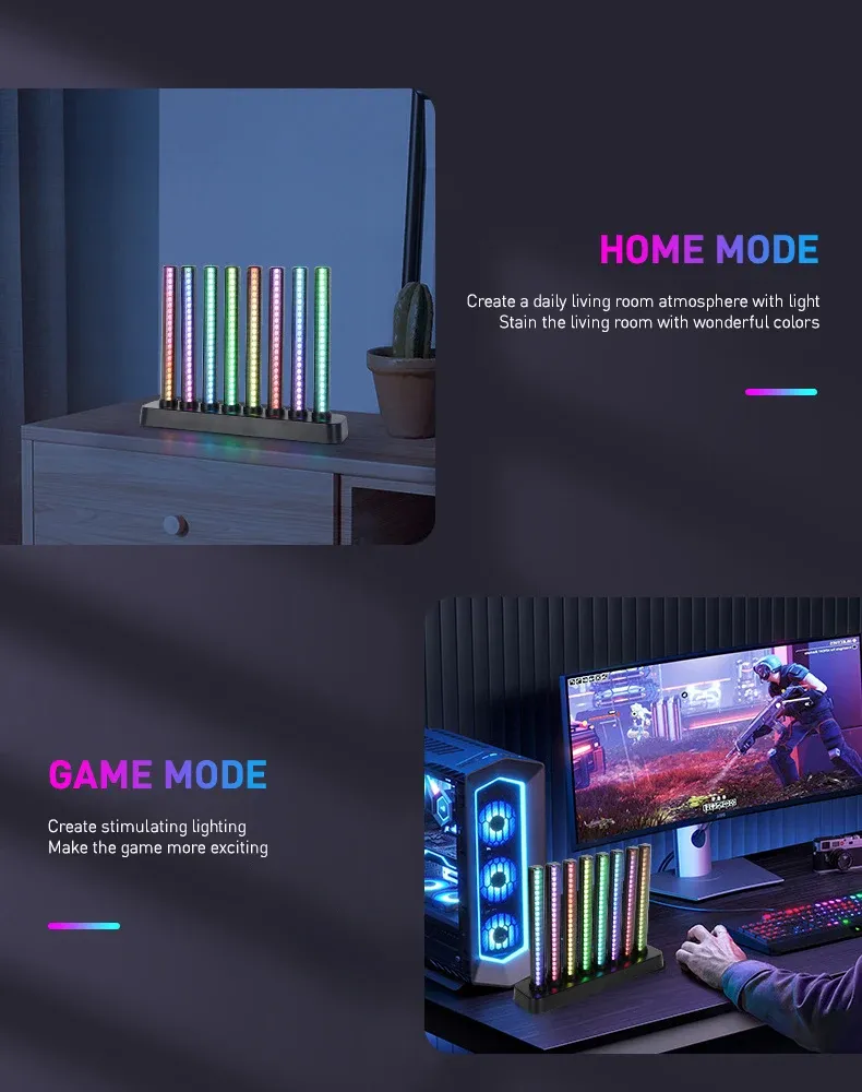 LED Smart RGB Desktop Tuya APP Controllo Touch Musica Ritmo Alexa Google Ambient Esports Luce Atmosfera Casa Camera da Letto_voghion.com