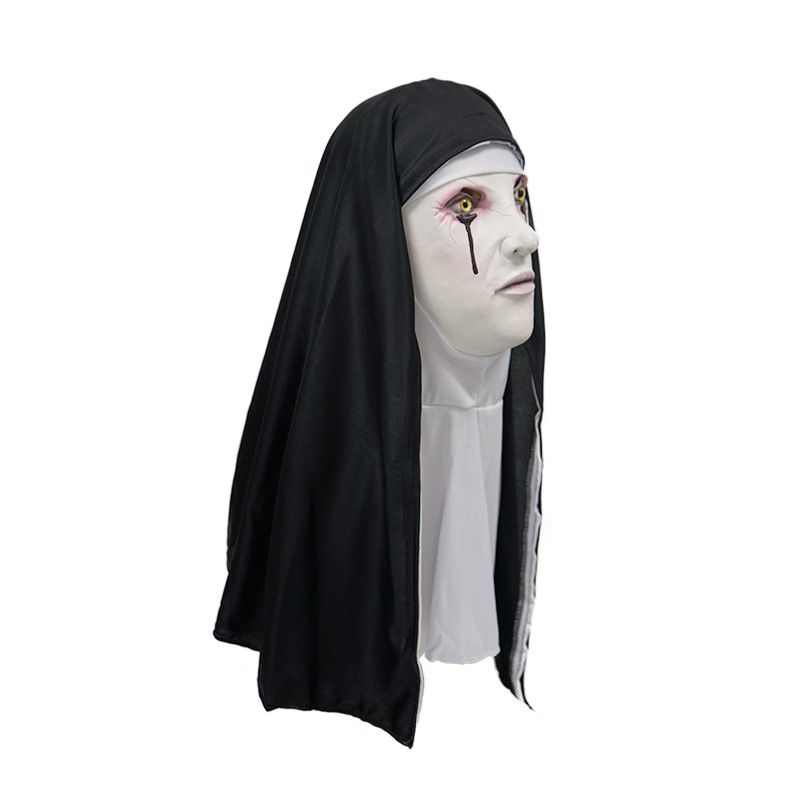 Halloween The Conjuring 2 Nun Mask Halloween Scary Makeup Mask Tricky Ghost Face Horror Scary Latex Headgear Nun_voghion.com