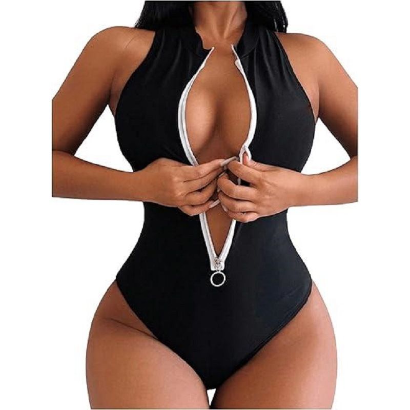 Swimsuit Sexy Bikini One-piece Zipper_voghion.com