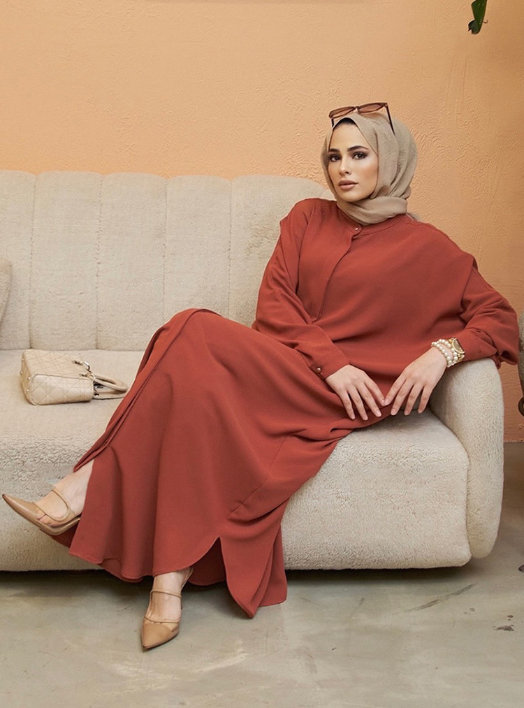 Muslimsk kappe abaya klær muslimsk mote flaggermus erme lang stil Sørøst-Asia_voghion.com
