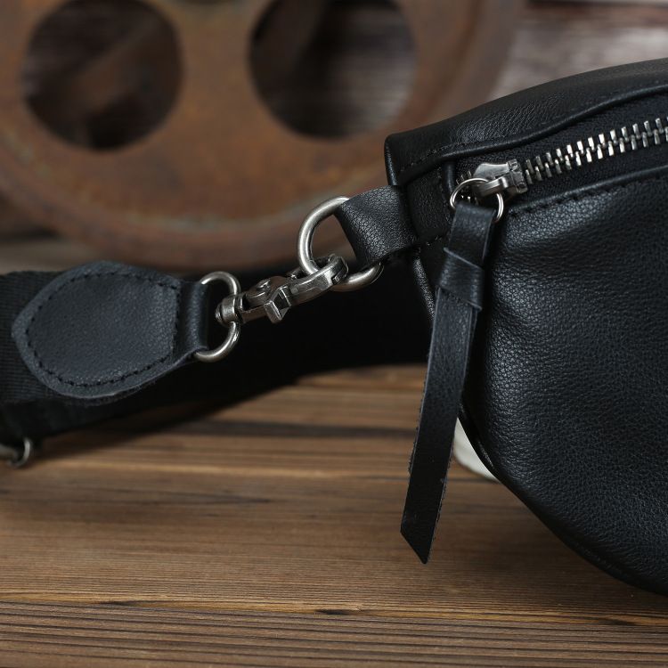 New Trendy Super Soft Genuine Leather Women's First Layer Cowhide Black Versatile Chest Single Shoulder Crossbody Phone_voghion.com