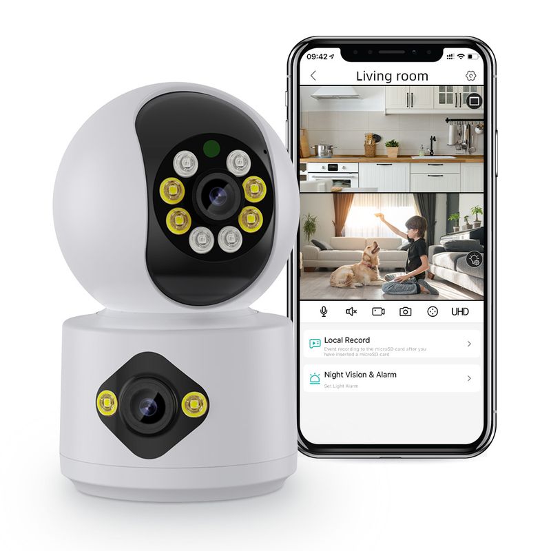 ICSEE 6MP WiFi IP Babymonitor med dobbel linse Farge Nattsyn Menneskelig Automatisk Sporing Video Smart Hjem Overvåkingskamera_voghion.com