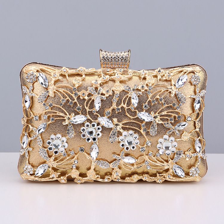 Borsa da sera tempestata di diamanti da donna, pochette versatile per banchetti e occasioni formali_voghion.com