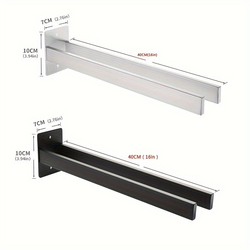 Towel Rail Stainless Steel Towel Holder Self-Adhesive Towel Rail Double No Drilling Bath Towel Holder For Bathroom Kitchen Wall Silvery 40 Cm_voghion.com