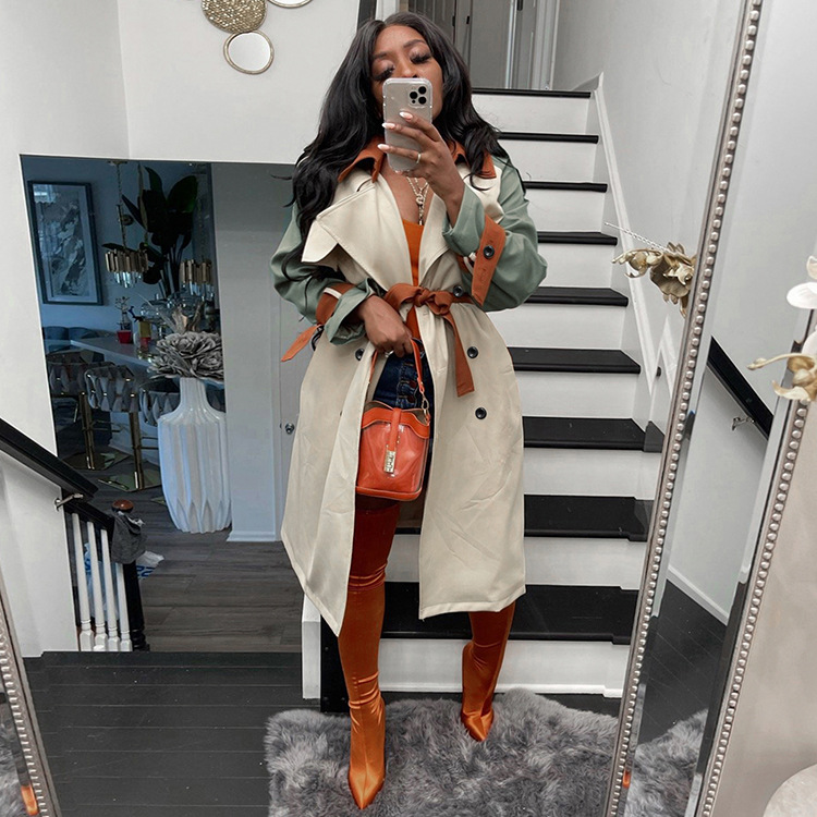 Dametøj Efterår og vinter Ny mode Casual Trench Coat_voghion.com