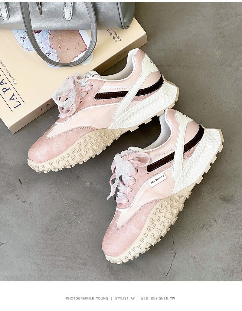 Thick-soled Heightening Shoes Women's Spring New Satin Breathable Sneakers Lightweight Casual Running Shoes_voghion.com