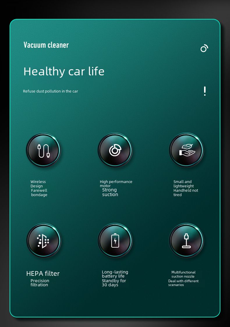 Autostofzuiger Auto Draadloos opladen Auto Huishoudelijk Handheld Kleine auto Mini Krachtige zuigkracht_voghion.com