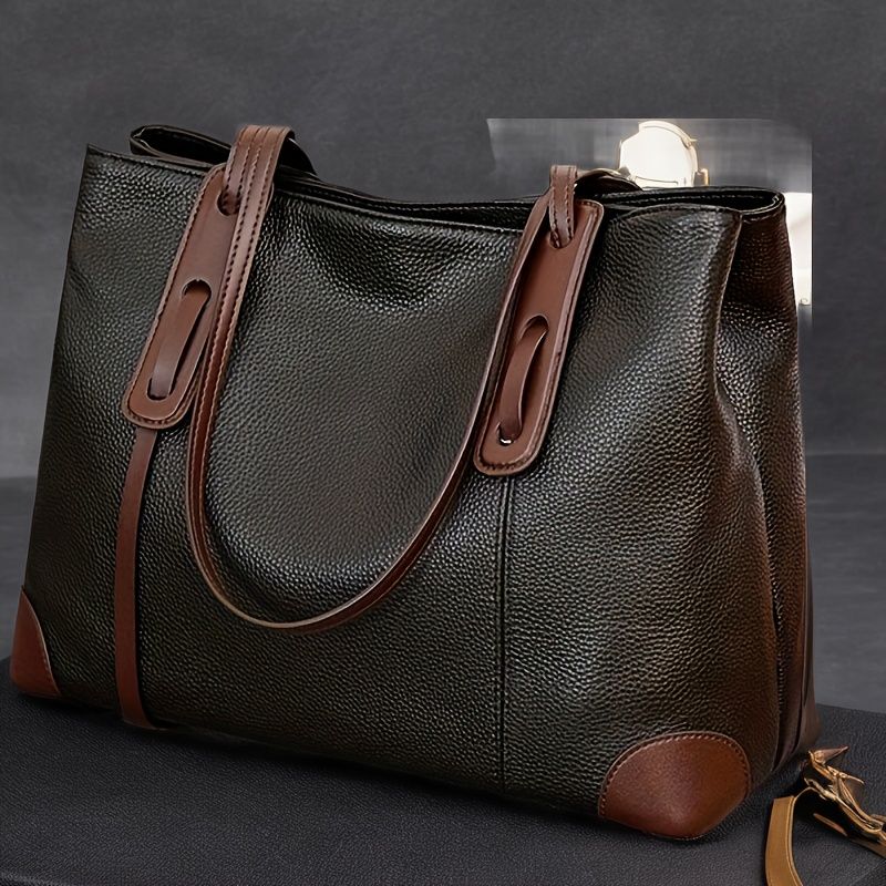 Lielas ietilpības PUTote soma ar rāvējslēdzēju un plecu siksnu — ideāli piemērota ikdienas valkāšanai_voghion.com