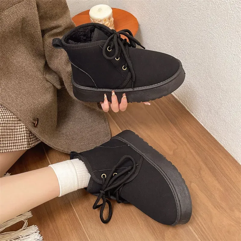Chaussures en coton pour femme, livraison gratuite, bottes d'hiver chaudes et tendance, bottes de neige décontractées à plateforme._voghion.com