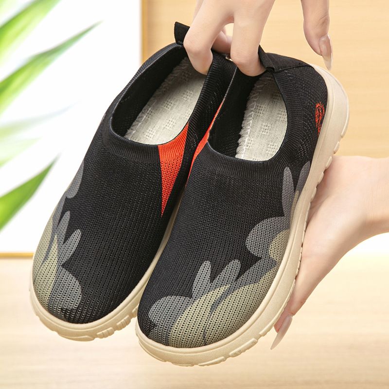Women's Spring And Autumn New Casual Flats Thick Sole Lightweight Slip-On Mom Shoes Breathable_voghion.com