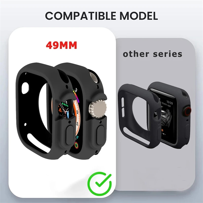 Custodia per Apple Watch Series 8 7 6 Custodia morbida in silicone Custodia protettiva per paraurti Shell per iWatch SE 6 5 3 38MM 49MM 42MM 44MM 45MM_voghion.com