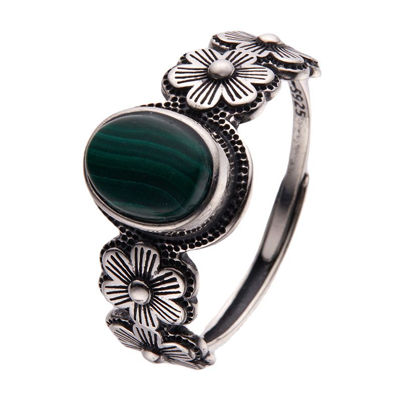 Anello di gioielleria naturale puro con pietra preziosa colorata tailandese, per uomini e donne, in argento semplice_voghion.com