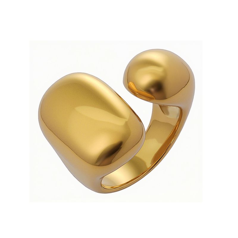 Anello in acciaio inossidabile placcato oro con doppia estremità aperta, design alla moda hip-hop per donna_voghion.com