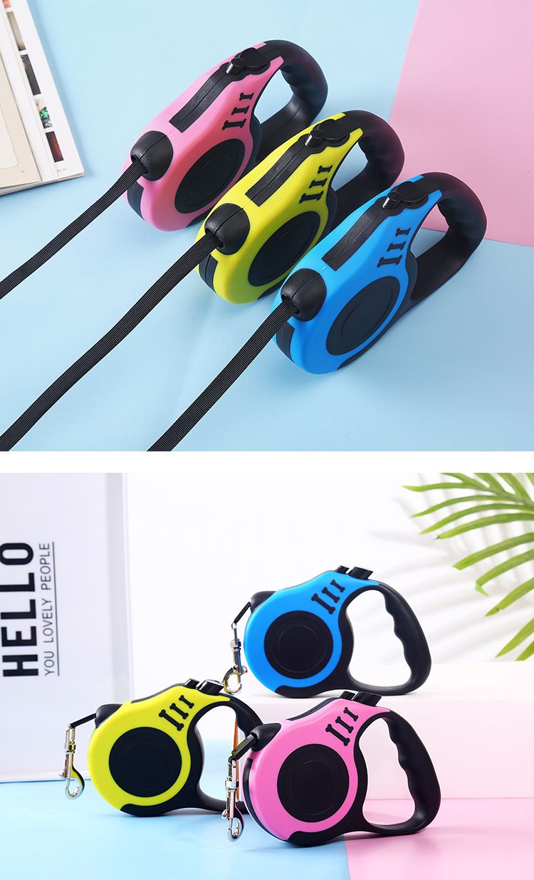 Pet Supplies Automatic Retractable Bone Print Walking Leash Chain Dog Rope_voghion.com