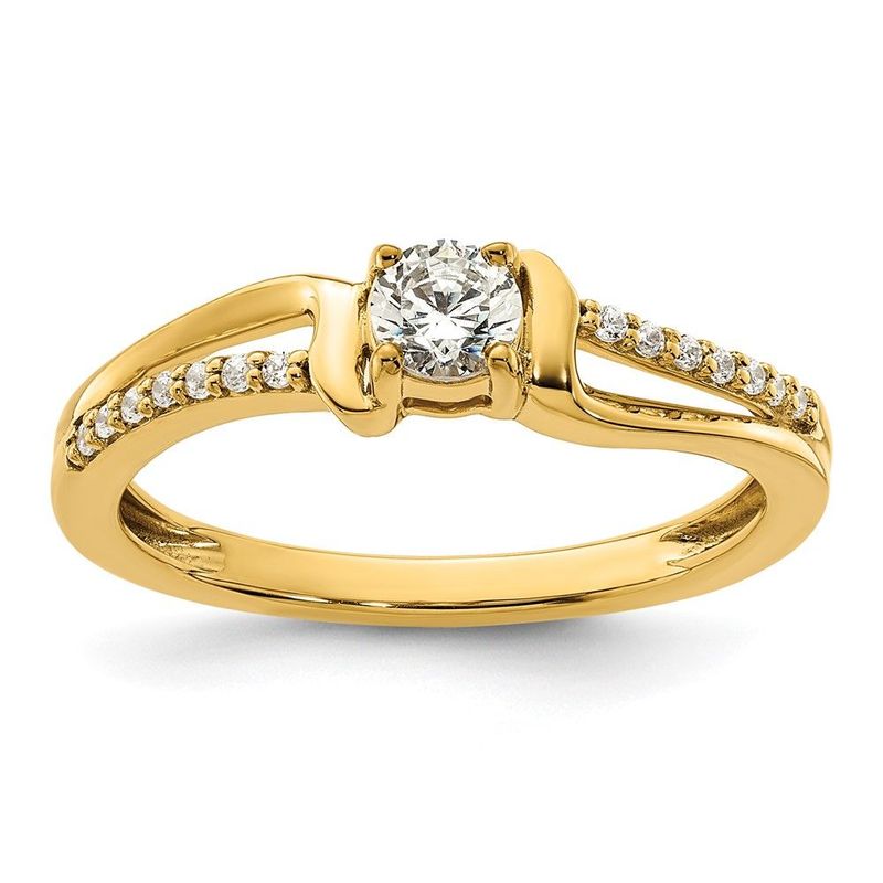 10k 1/3 Carat Lab Grown Diamond VS/SI+ G+ Complete Solitaire Promise Ring_voghion.com