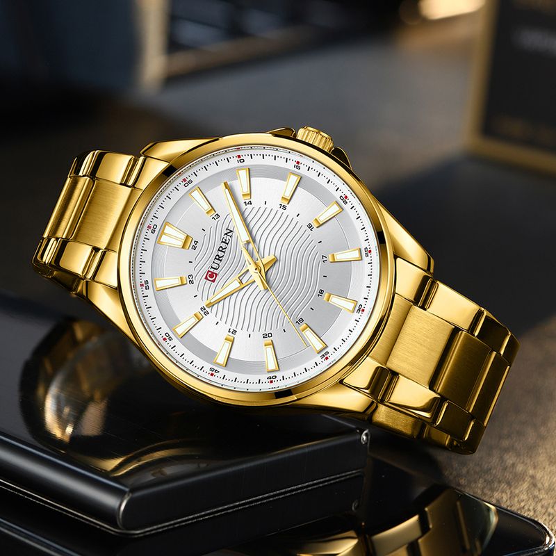 Men's Waterproof Quartz Watch With Stainless Steel Band, Minimalist Round Dial, Date Display, Casual Business Wristwatch_voghion.com