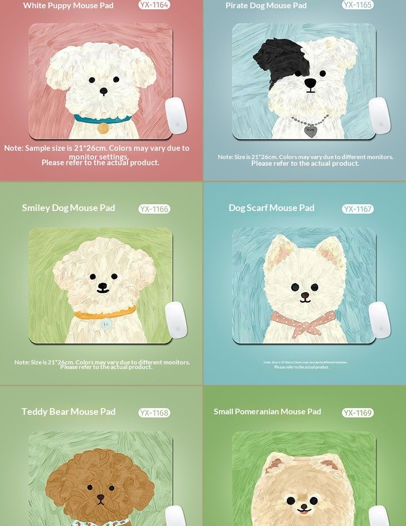 NeoGear Ölgemälde Welpenmaus Kleine Handgelenkauflage Niedliche Desktop Cartoon Mini Pad Büro Rutschfeste Schreibtischmatte_voghion.com