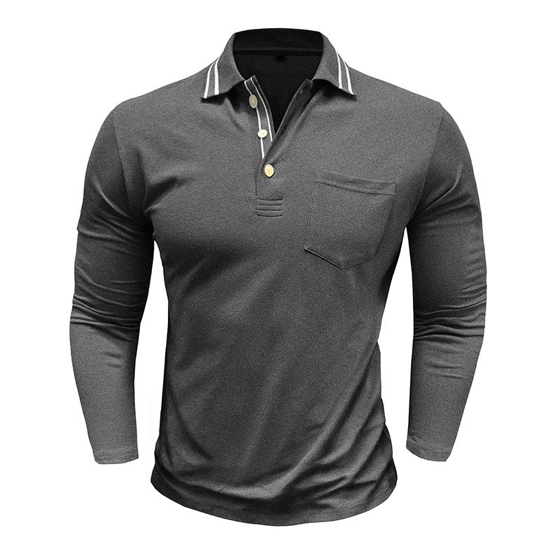 Polo a maniche lunghe con risvolto e bottoni da uomo_voghion.com