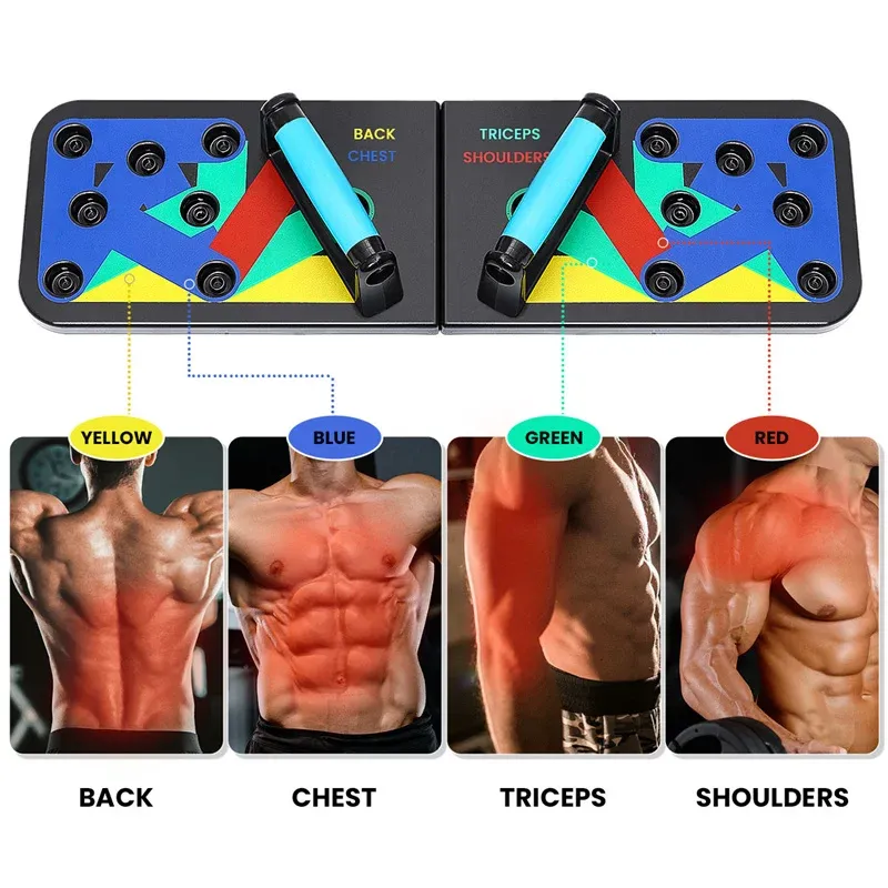 9 in 1 Push Up Stand for Men's Home Exercise Abdominal Chest Waist Muscle Exercise Fitness Equipment Push Up Training Board_voghion.com