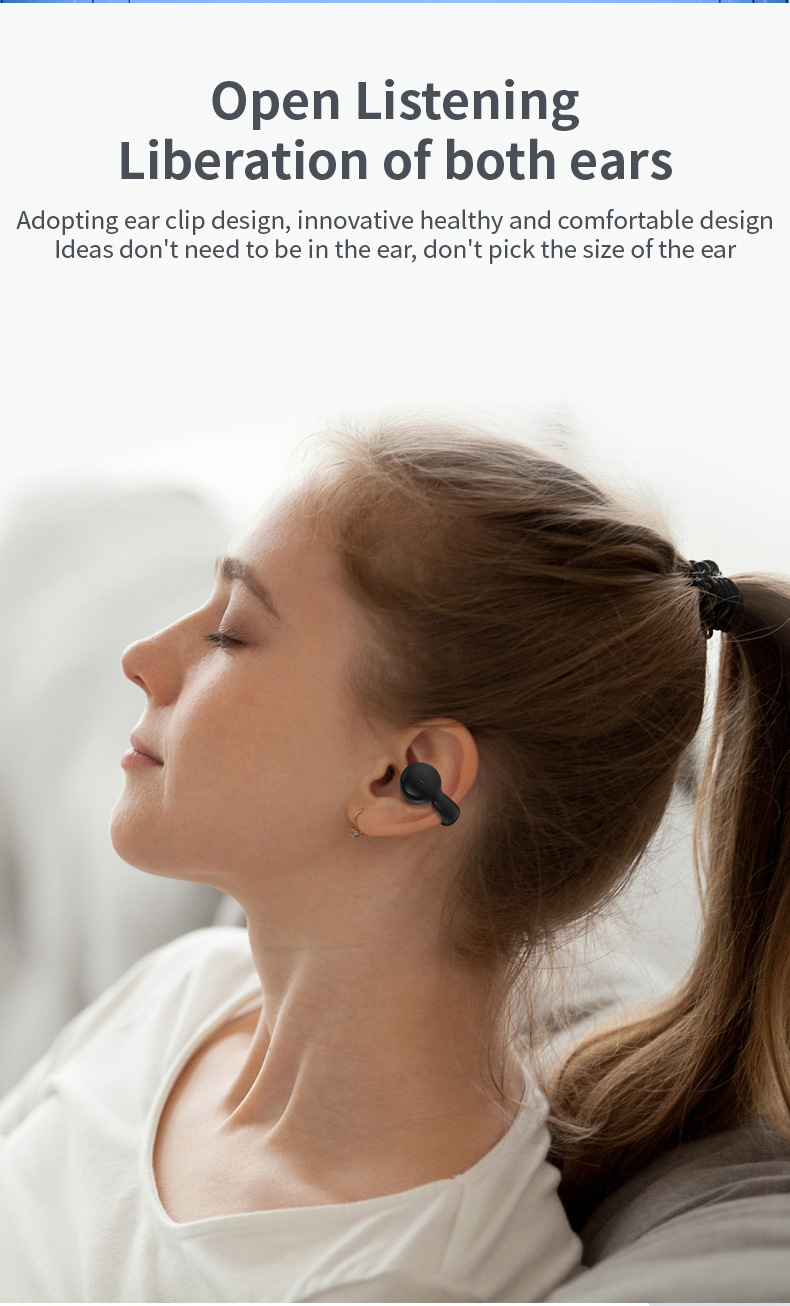 Nye øreklips YX03 Bluetooth-hodesett Trådløse øredobber med ett øre Utadvendt forretningssporthodesett_voghion.com