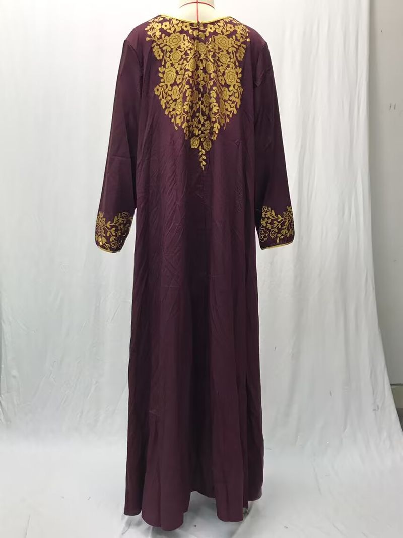 Muslim Abaya Islamic Clothing For Women Dubai Kaftan Robe Dress Turkish Abaya Printed Robes Long Dress Elbise Traditional Cloth_voghion.com