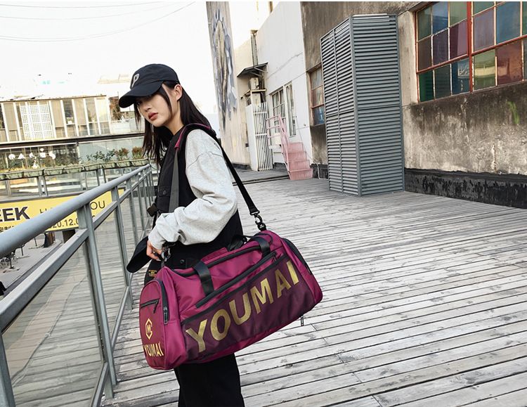 Fashion Backpack Men's Short Distance Travel Bag Large Capacity Portable Sports Backpack Training Dry Wet Separation Fitness Bag_voghion.com