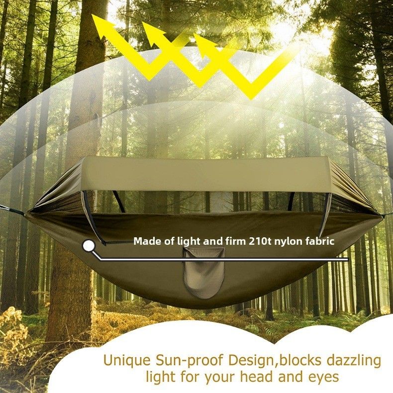 New Double Anti-Tip Automatic Quick-Open Swing Mosquito Net Hammock Outdoor Camping Sunshade_voghion.com