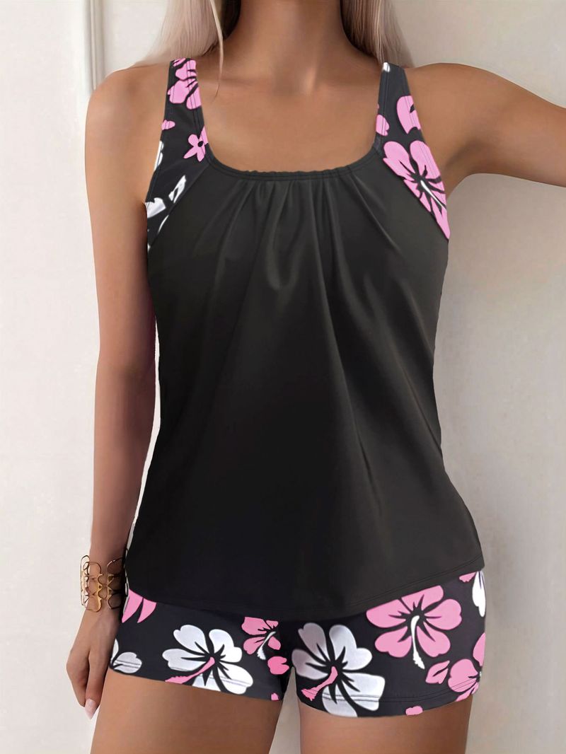 Vêtements pour femmes Maillot de bain fendu Boxer slim imprimé pour femmes_voghion.com