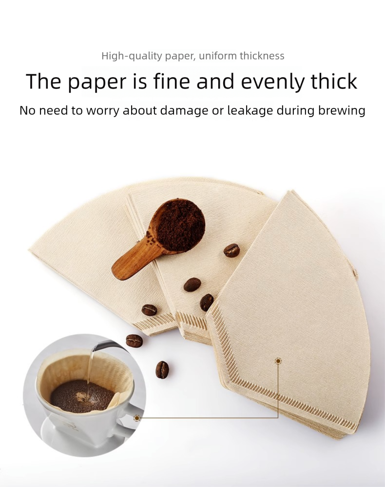 Fan-Shaped Hand Brew Household Drip Coffee Maker Unbleached Filter Paper_voghion.com