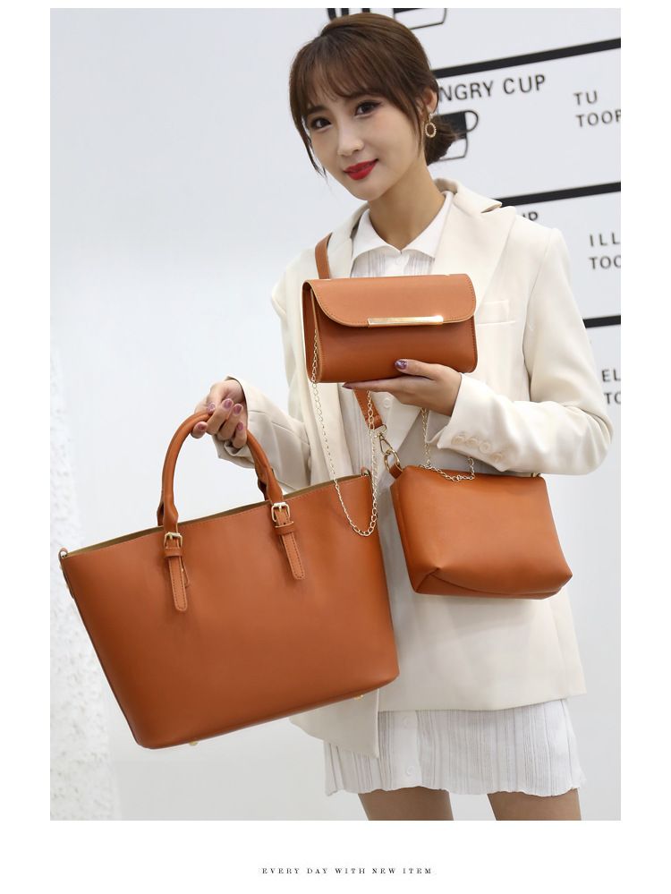 Damenhandtasche Umhängetasche Mode Damentasche Einkaufstasche In Tasche Schultertasche Handgedämpfter Dutt Muttertasche Drei Sets_voghion.com