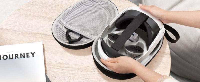Husă de transport rigidă Syntech, compatibilă cu Meta Quest 3/Oculus Quest 2/Vision Pro._voghion.com
