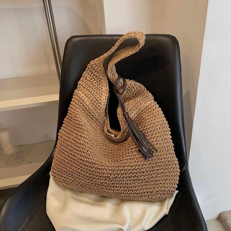 Commuting Large Capacity Straw For Women 2025 New Forest Style Woven Beach Vacation Shoulder Bag_voghion.com
