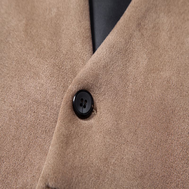 Europeiskt mode Enkelknäppt väst Herr True Pocket mocka kostym och väst för män_voghion.com