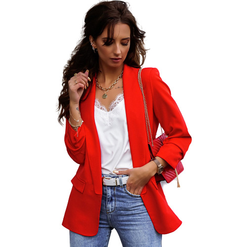 women's long-sleeved small suit 2020 new style OL temperament professional slim top jacket_voghion.com