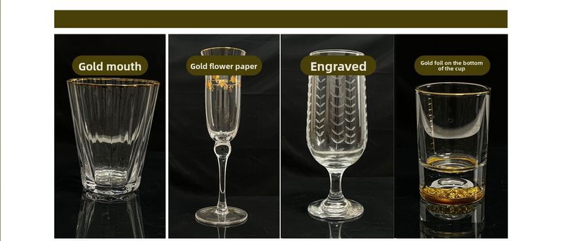 Gold Foil White For Home Use, Two Liang Divider, Single Shot Cup, Wine Cup Set With A Sense Of Sophistication_voghion.com
