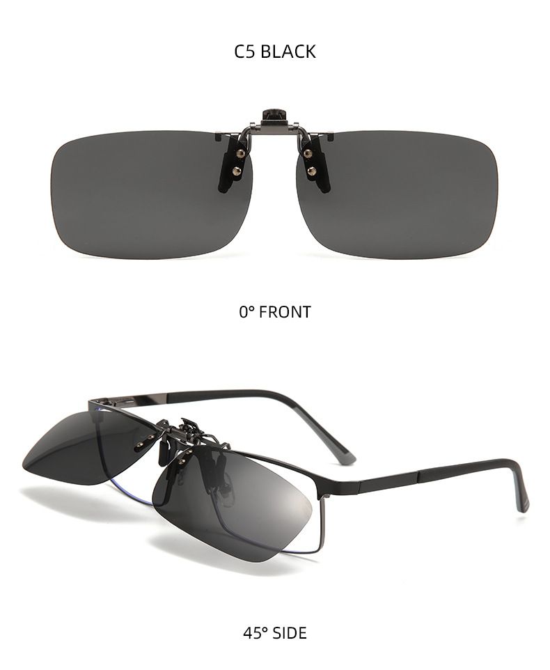 Occhiali da sole polarizzati con clip alla moda 2025 per uomo e donna - Parasole da guida per miopia (stile rospo)_voghion.com