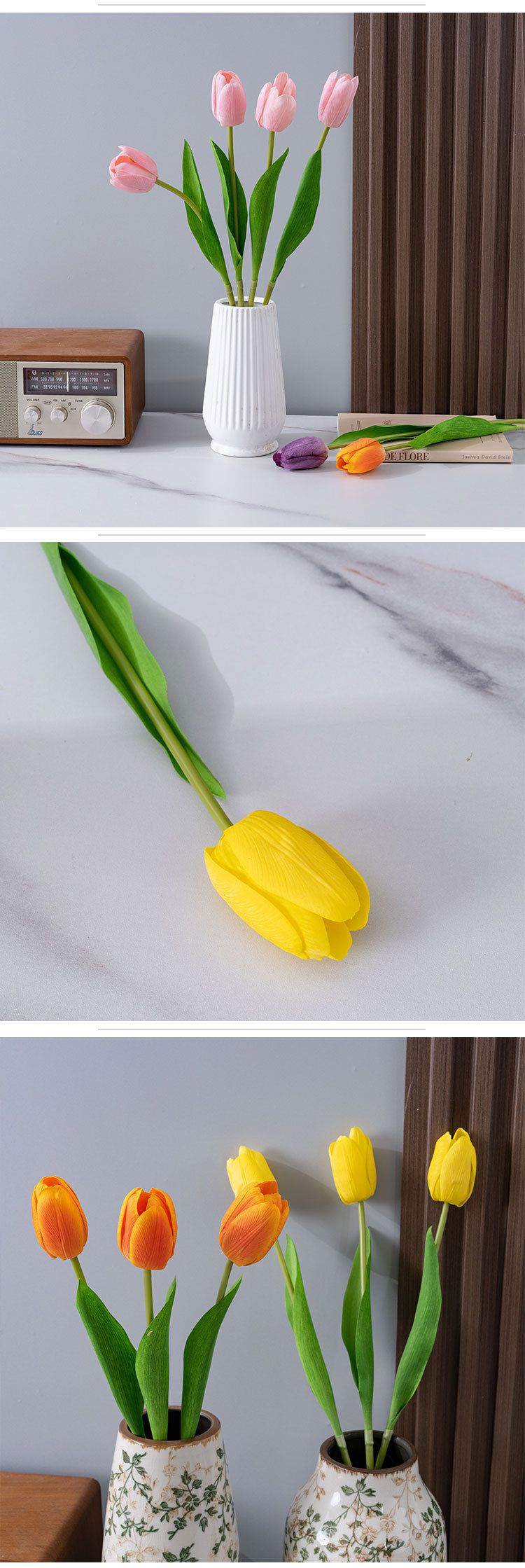 Artificial Decorations Flowers INS Style Dancing Stars Feel Tulip Artificial Flowers Manufacturers Home Decoration Wedding_voghion.com