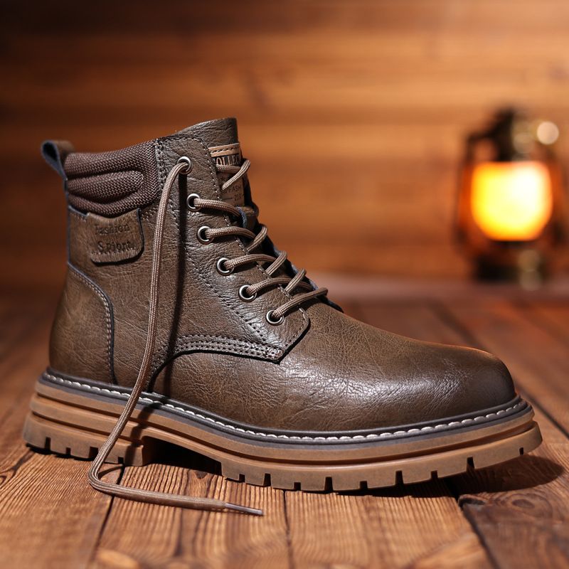 Stiefel, High-Top-Stiefel, Arbeitsstiefel für Herren, Retro-Motorradstiefel, Oxford-Stiefel im britischen Stil mit polierter Sohle_voghion.com