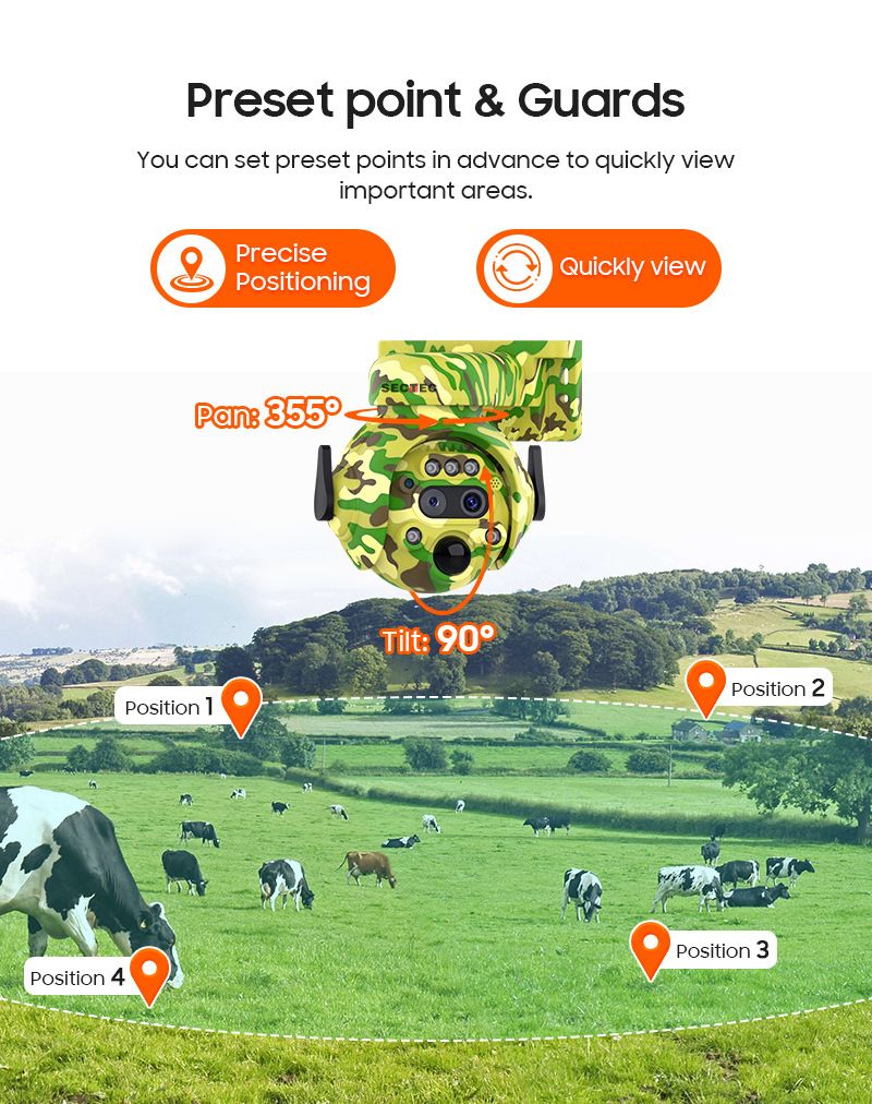 Zewnętrzna kamera monitorująca Solar 4G Kamuflaż Kolor 4G Maszyna do piłek monitorujących Niskie zużycie energii Monitorowanie słoneczne_voghion.com