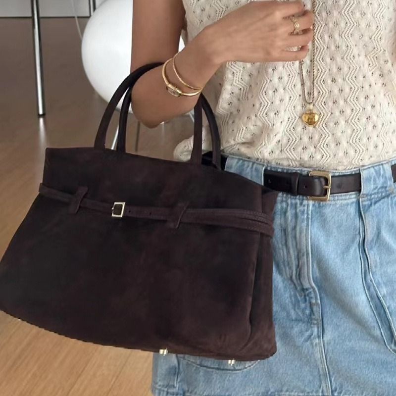 Sacs pour femmes automne et hiver, sac fourre-tout en daim givré avec boucle de ceinture pour les navetteurs paresseux_voghion.com